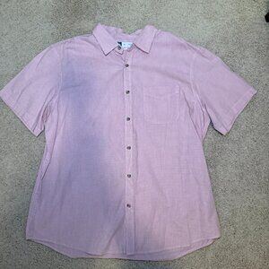 Old Navy Men’s XL Pink Gingham Short Sleeve Button Down Regular Fit Cotton Shirt